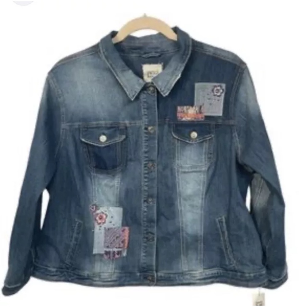 Vintage America Jean Jacket with patchwork detail size XS